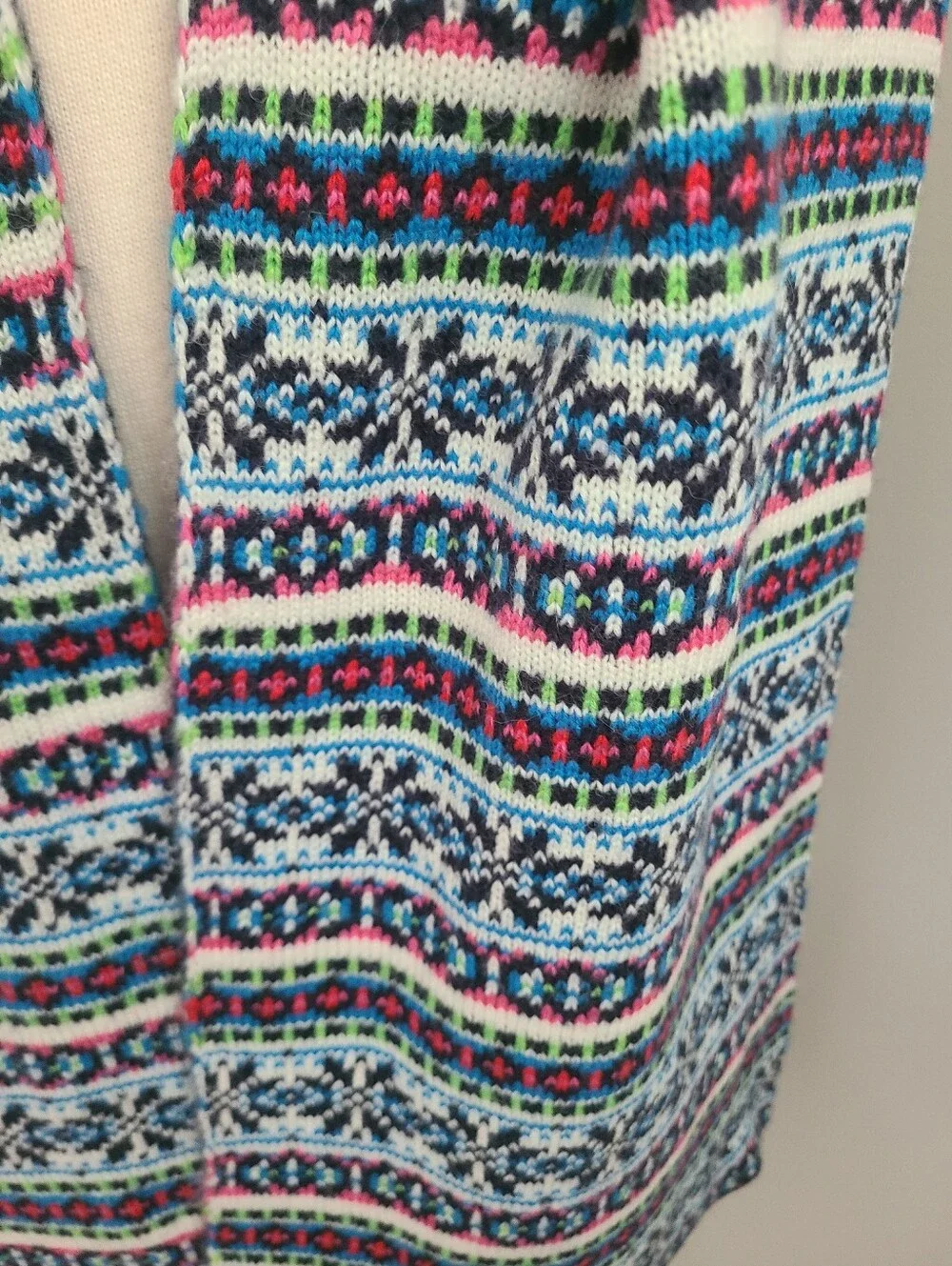 Vintage Deadstock Aerie Scarf Fair Isle Nordic Y2K Preppy Snowflake Crazy Stripe